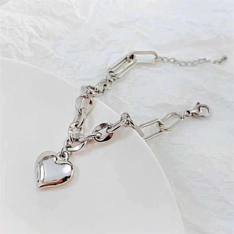 Fashion Jewelry Classic Women'S Stainless Steel Hearts Chain Hip Hop Bracelet for Men My Store