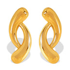JEWELRY EH279 Simple and Versatile Irregular Circle Geometric Earrings Stainless Steel 18K Gold Plated Earrings My Store