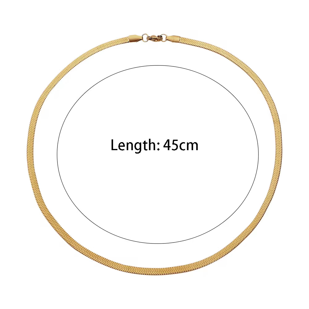 Tarnish Free 18K Gold PVD Plated Jewelry Stainless Steel Herryingbone Chain Necklace My Store