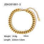 Dainty 18K Gold Plated Stainless Steel Simple Jewelry Gift Waterproof Chain Cross Double Layer Daity Anklet for Women My Store