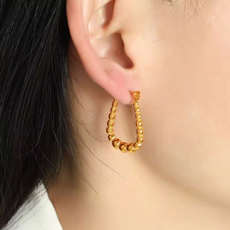 JEWELRY EH170-1 High Fashion Fashion Street Fashion Inverted Triangles Geometric Earrings round Patchwork My Store