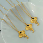 JEWELRY XL60 Trendy Elephant Pendant Collarbone Chain Fashion Modern Feeling Plated 18K Gold Necklace My Store