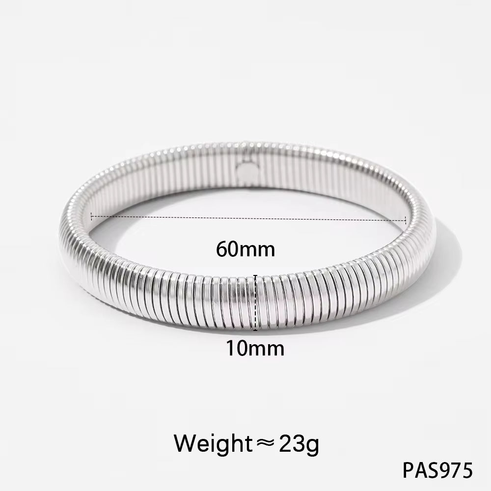 Chunky Statement Elastic Snake Chain Bangles Bracelet Exaggerated Streetwear Non Tarnish Stainless Steel Bangle Jewelry My Store