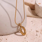 Minimalist Snake Chain O Shape Pendant Necklace Gold Plated Jewelry Stainless Steel Necklace My Store