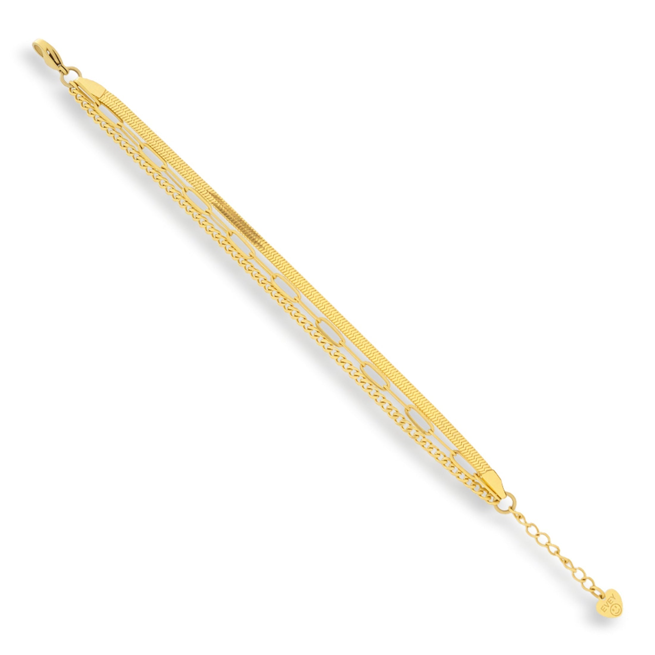 Triple Chain Mixed Link Bracelet Angel