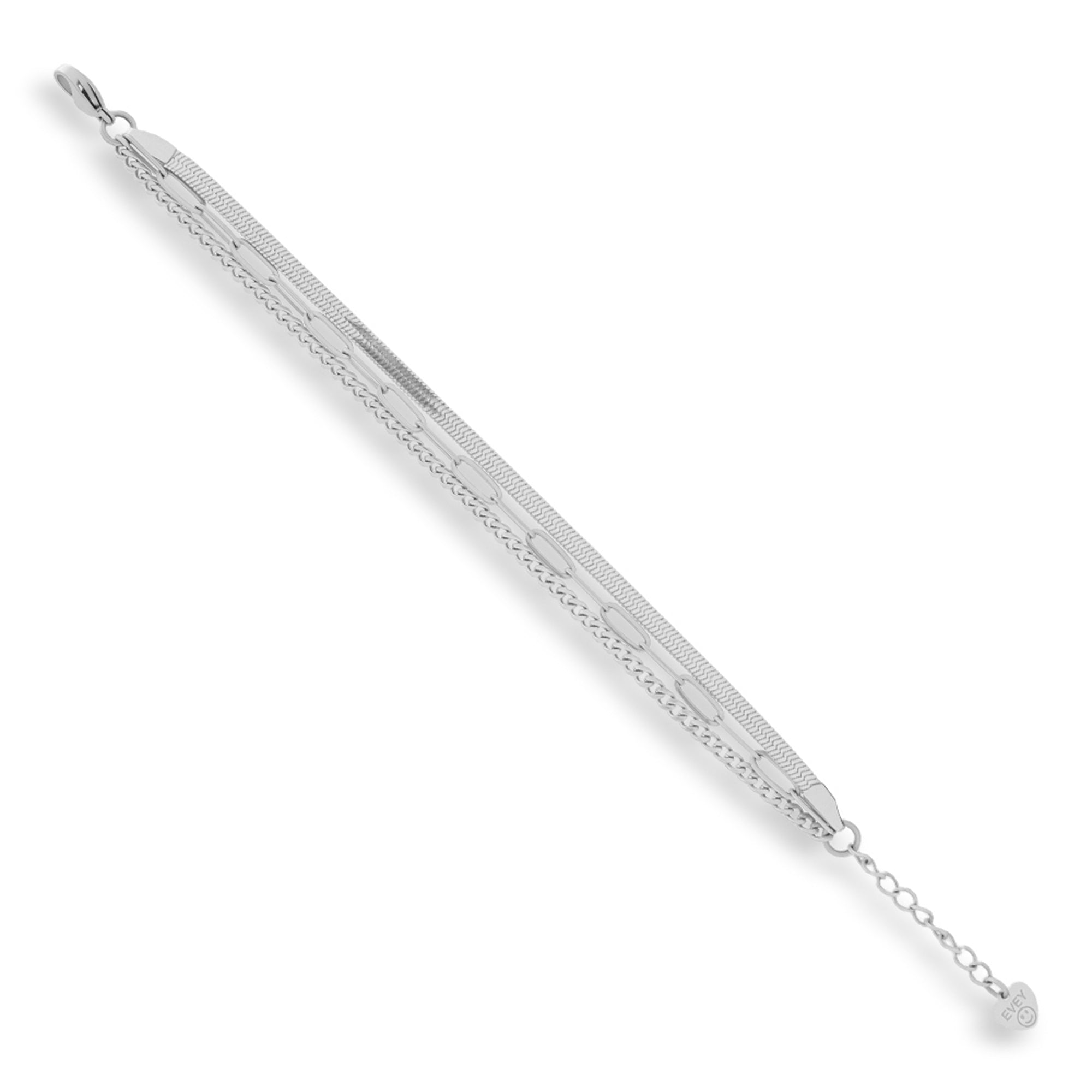 Triple Chain Mixed Link Bracelet Angel