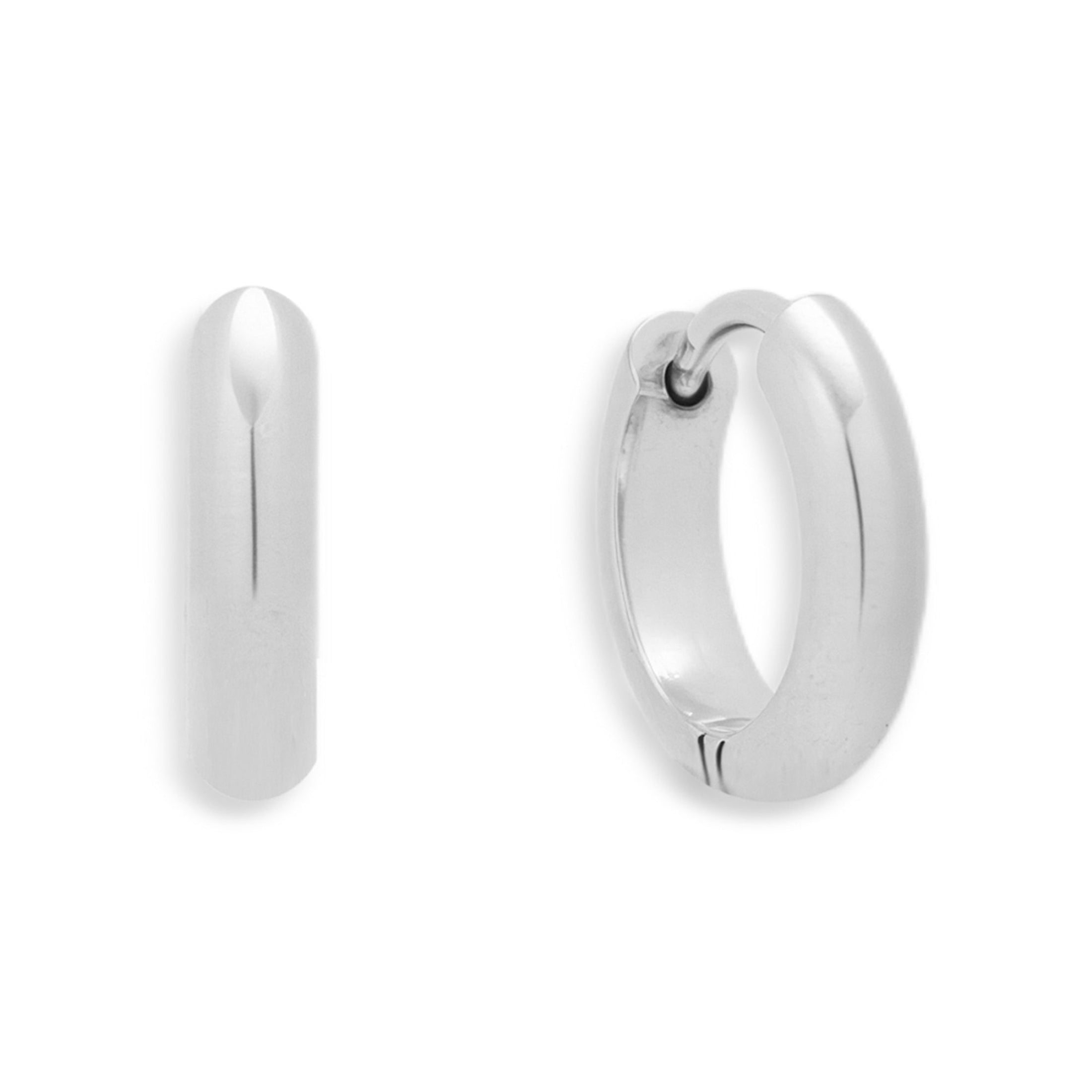 Smooth Curve Hoop Earrings Angel