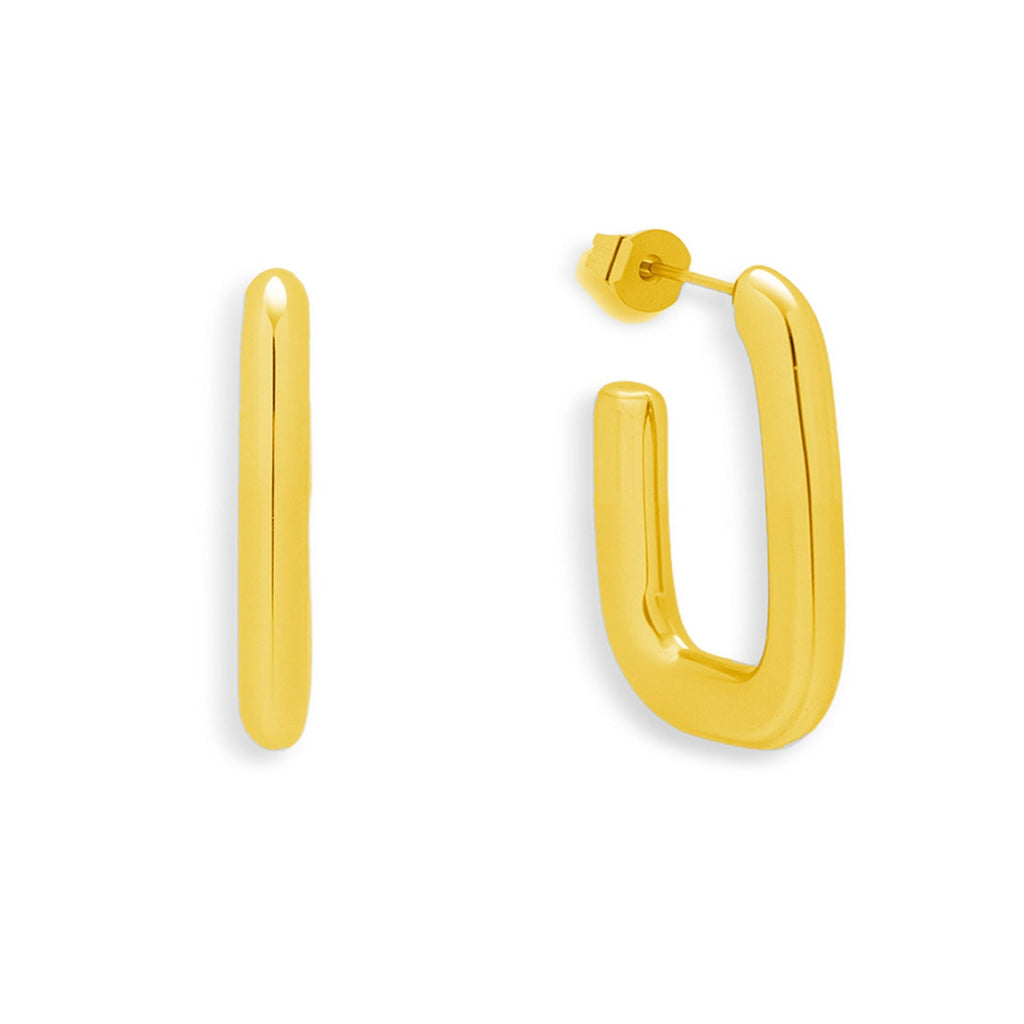 Rounded Square Hoop Earrings Angel