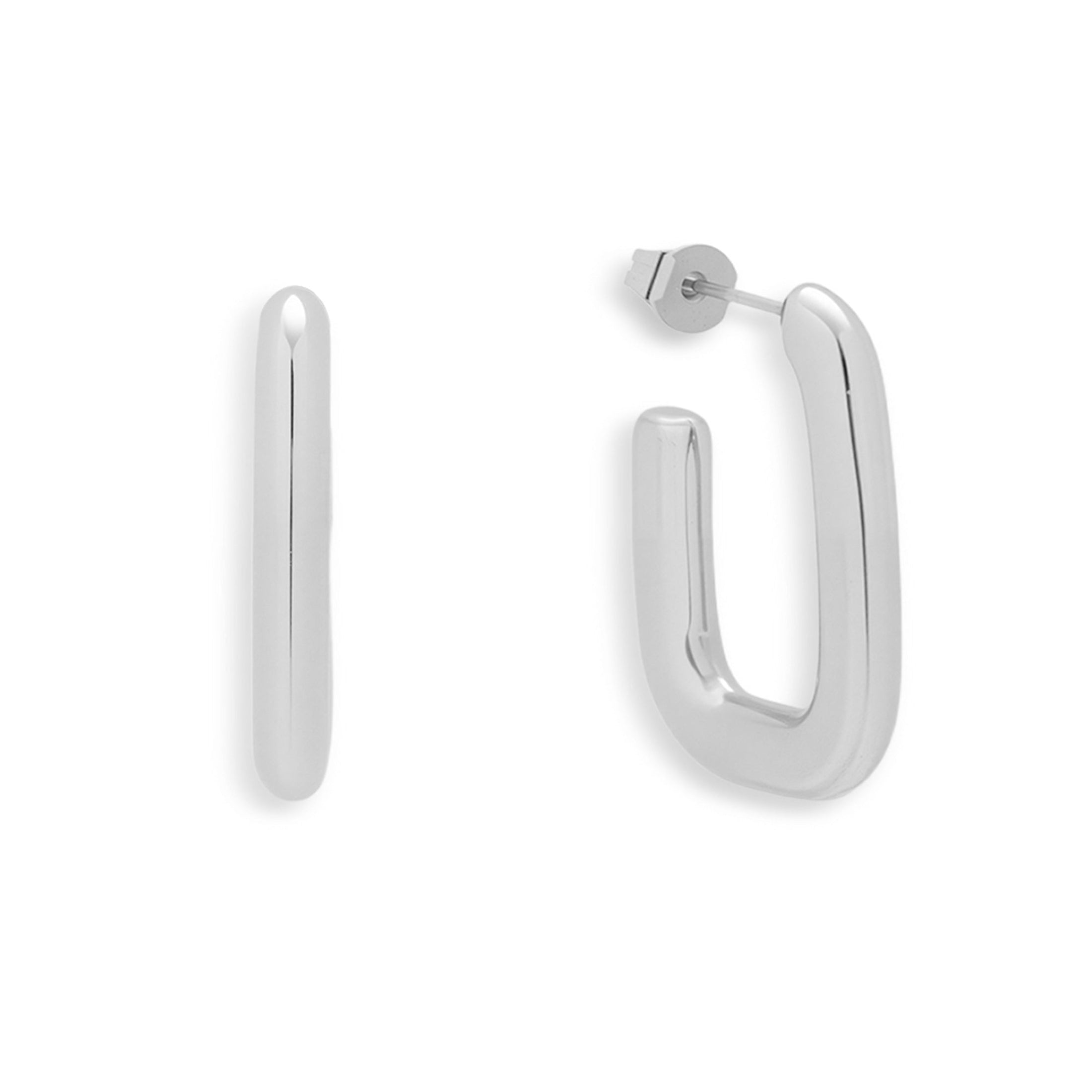 Rounded Square Hoop Earrings Angel