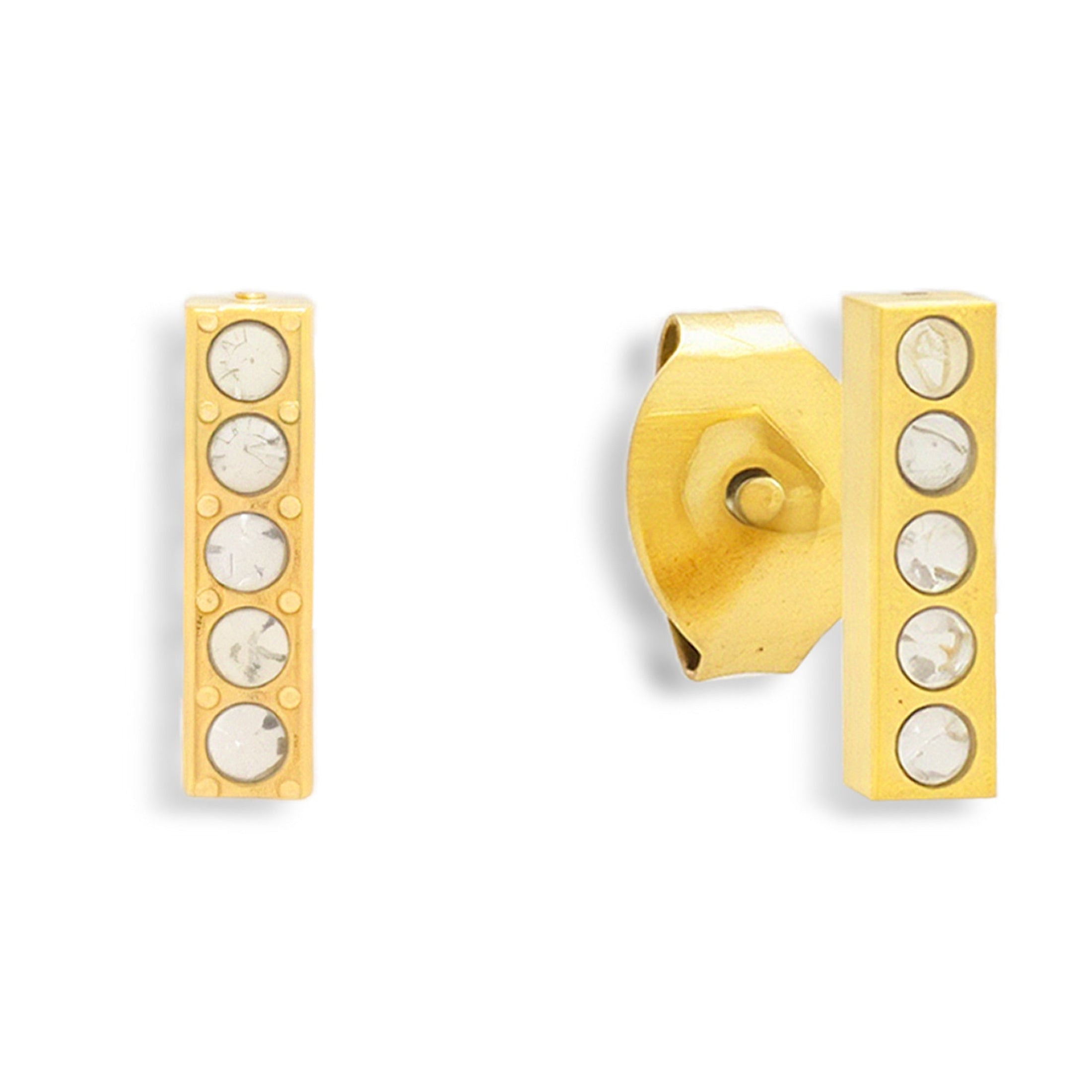 Crystal Bar Stud Earrings Angel