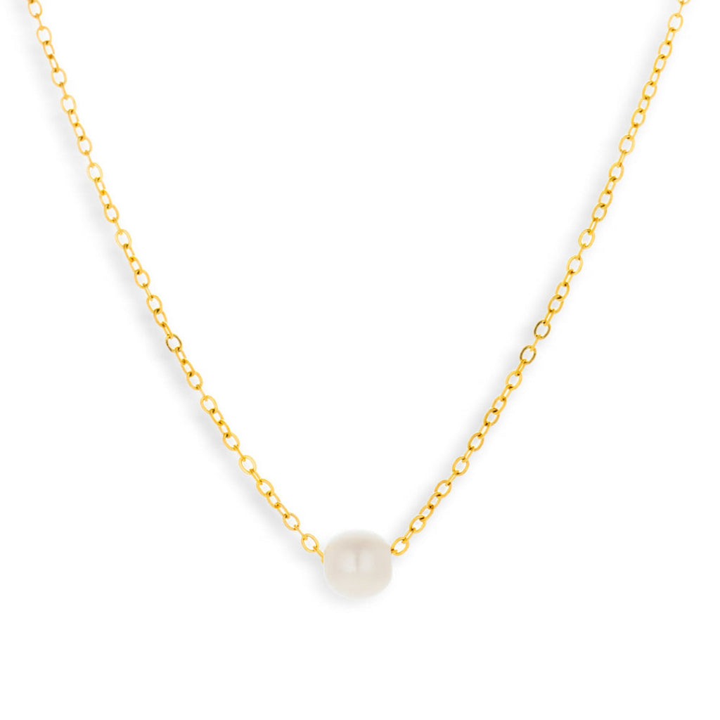 Single Pearl Drop Necklace Angel