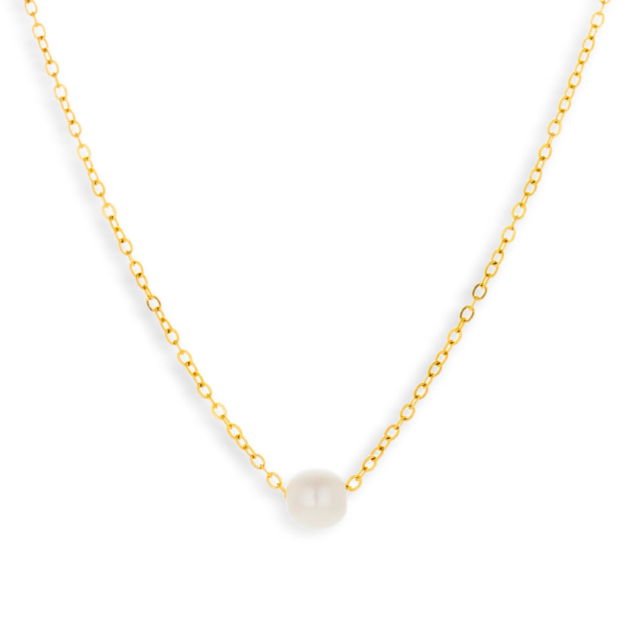 Single Pearl Drop Necklace Angel