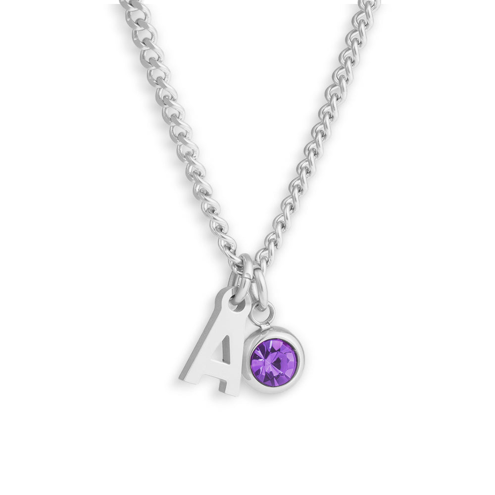 Custom/Personalized Initial Pendant Necklace w/ Birthstone Alice