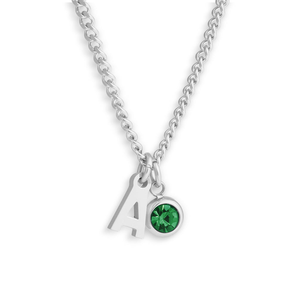 Custom/Personalized Initial Pendant Necklace w/ Birthstone Alice