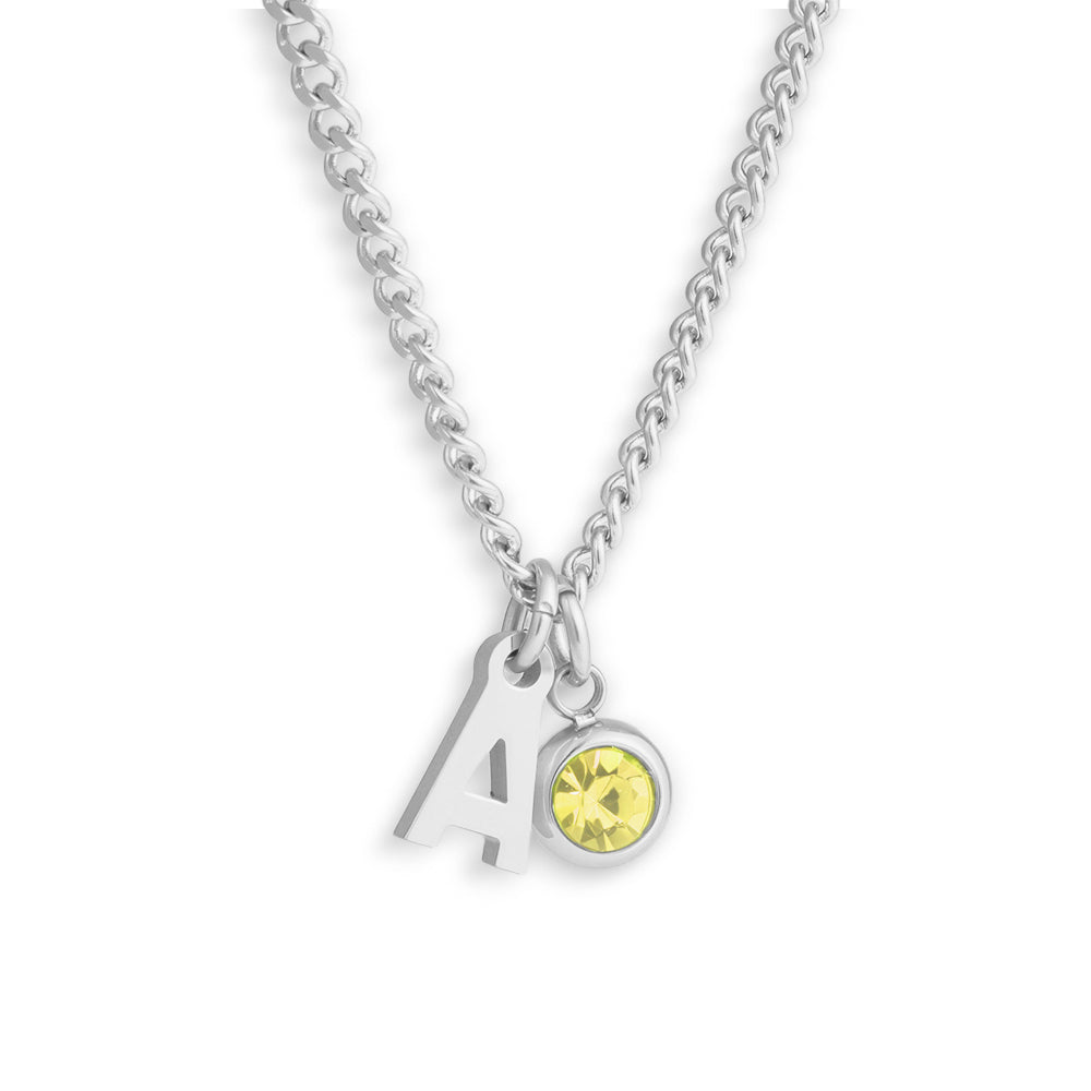Custom/Personalized Initial Pendant Necklace w/ Birthstone Alice