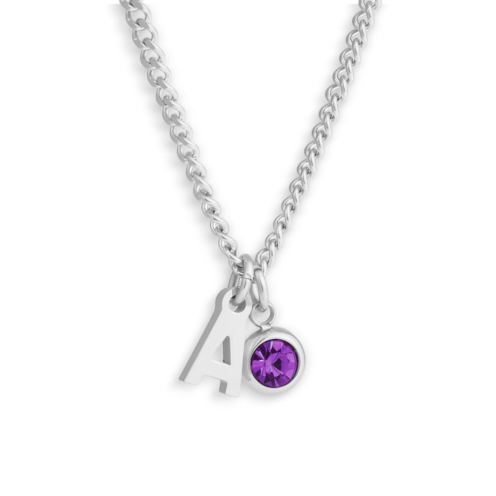 Custom/Personalized Initial Pendant Necklace w/ Birthstone Alice