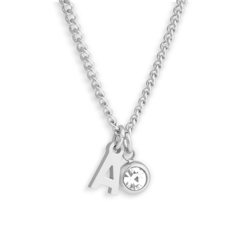 Custom/Personalized Initial Pendant Necklace w/ Birthstone Alice