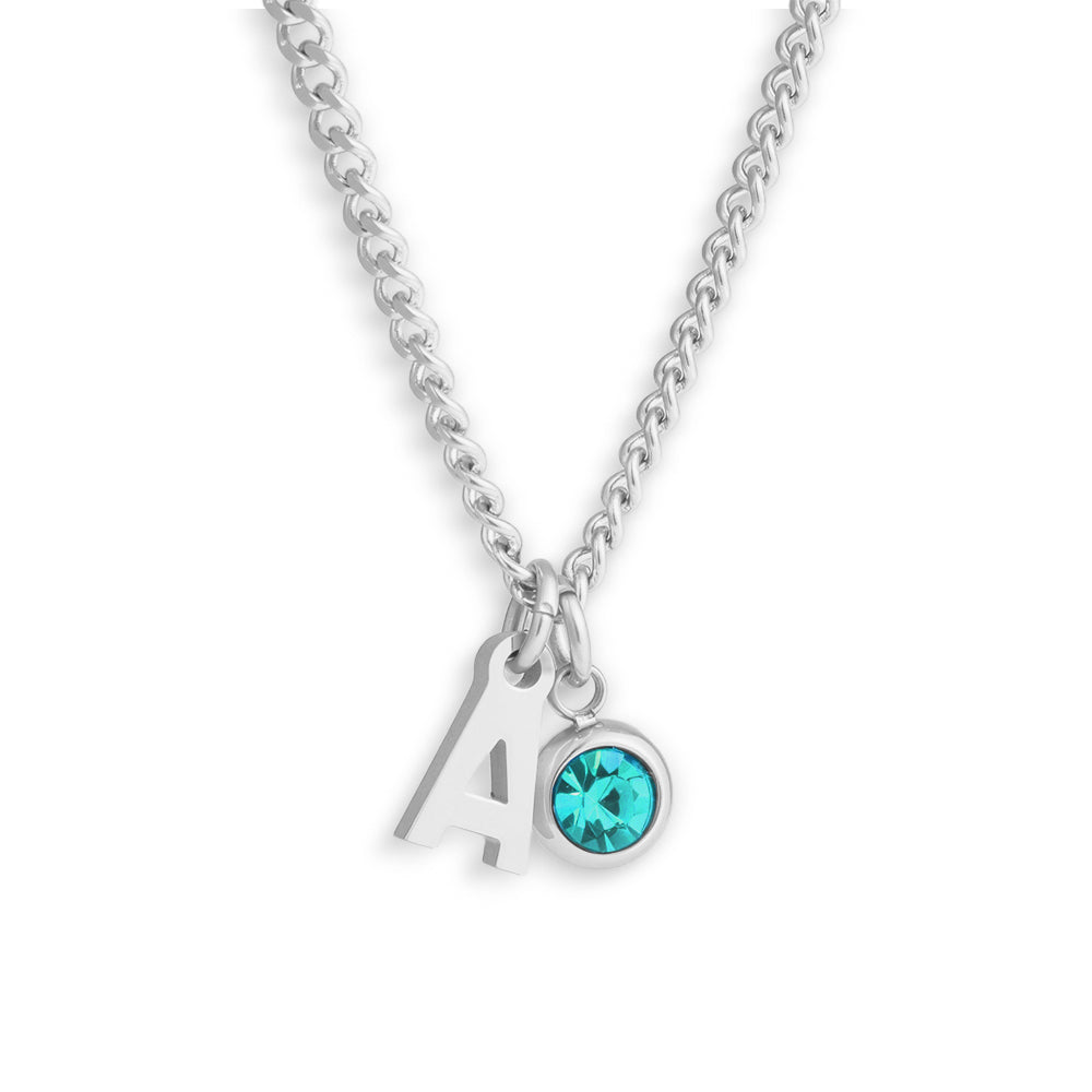 Custom/Personalized Initial Pendant Necklace w/ Birthstone Alice