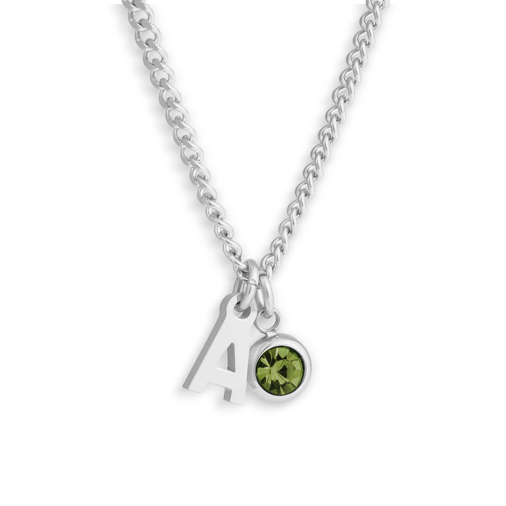 Custom/Personalized Initial Pendant Necklace w/ Birthstone Alice