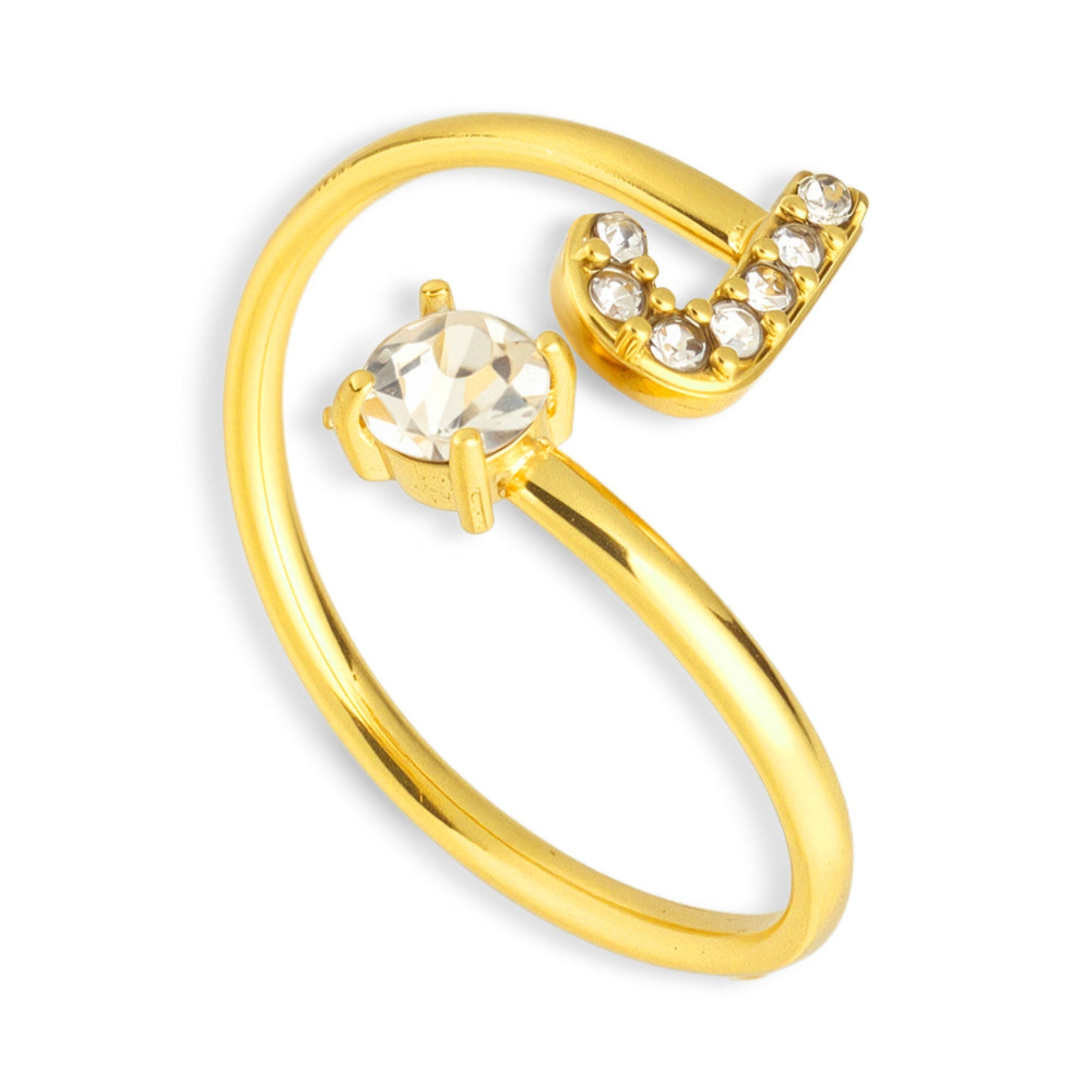 Sparkle Initial Wrap Ring Angel