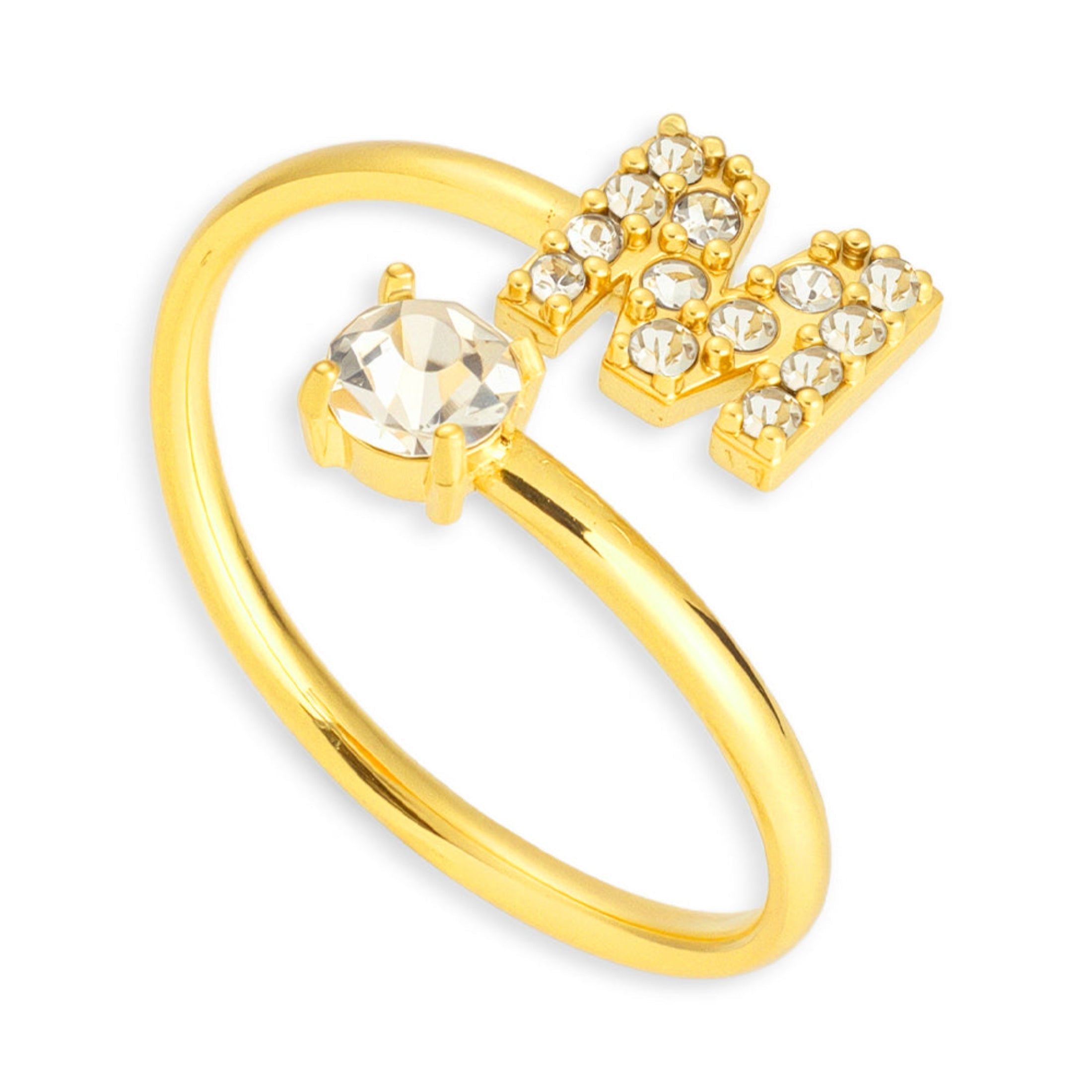 Sparkle Initial Wrap Ring Angel