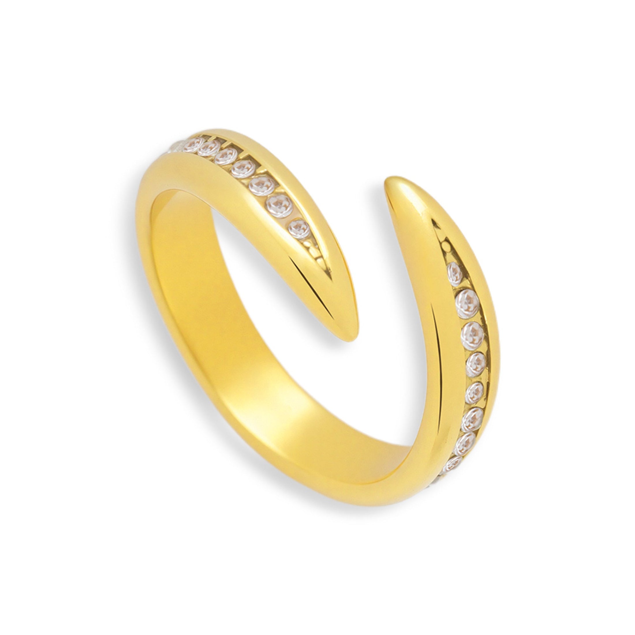 Crystal Curve Wrap Ring Angel