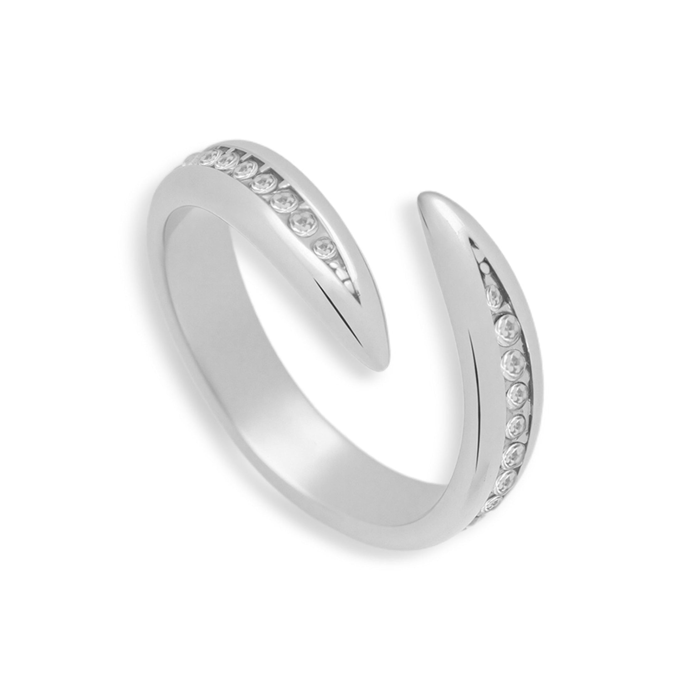 Crystal Curve Wrap Ring Angel