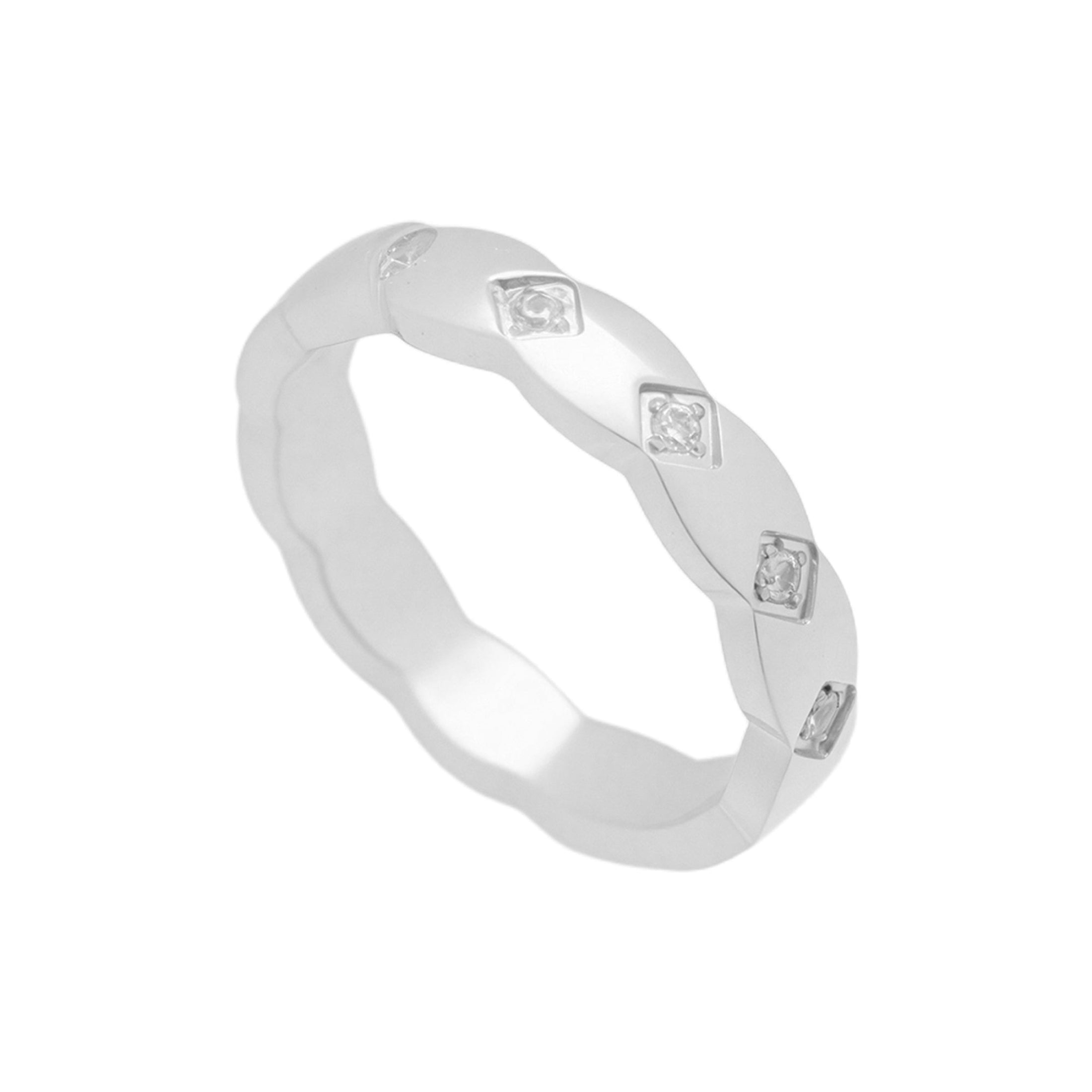 Twist Crystal Inset Ring Angel