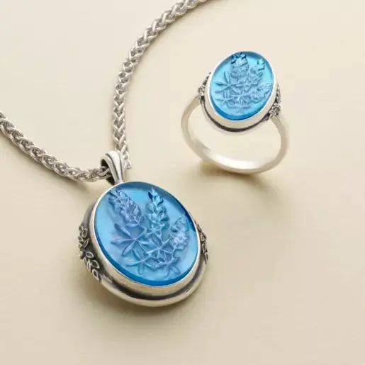Sculpted Bluebonnet Layered Gemstone Ring James Avery