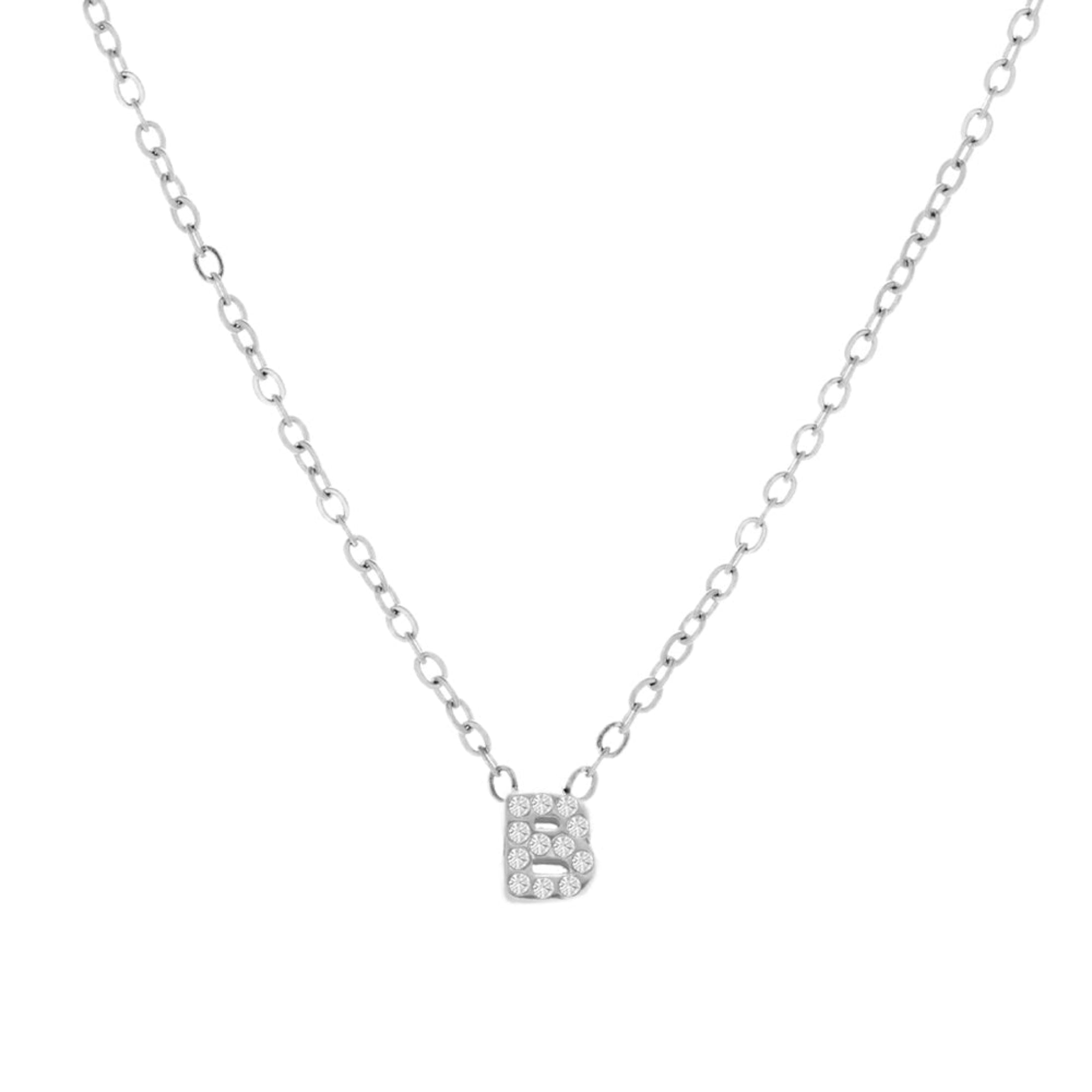 Crystal Initial Necklace Angel