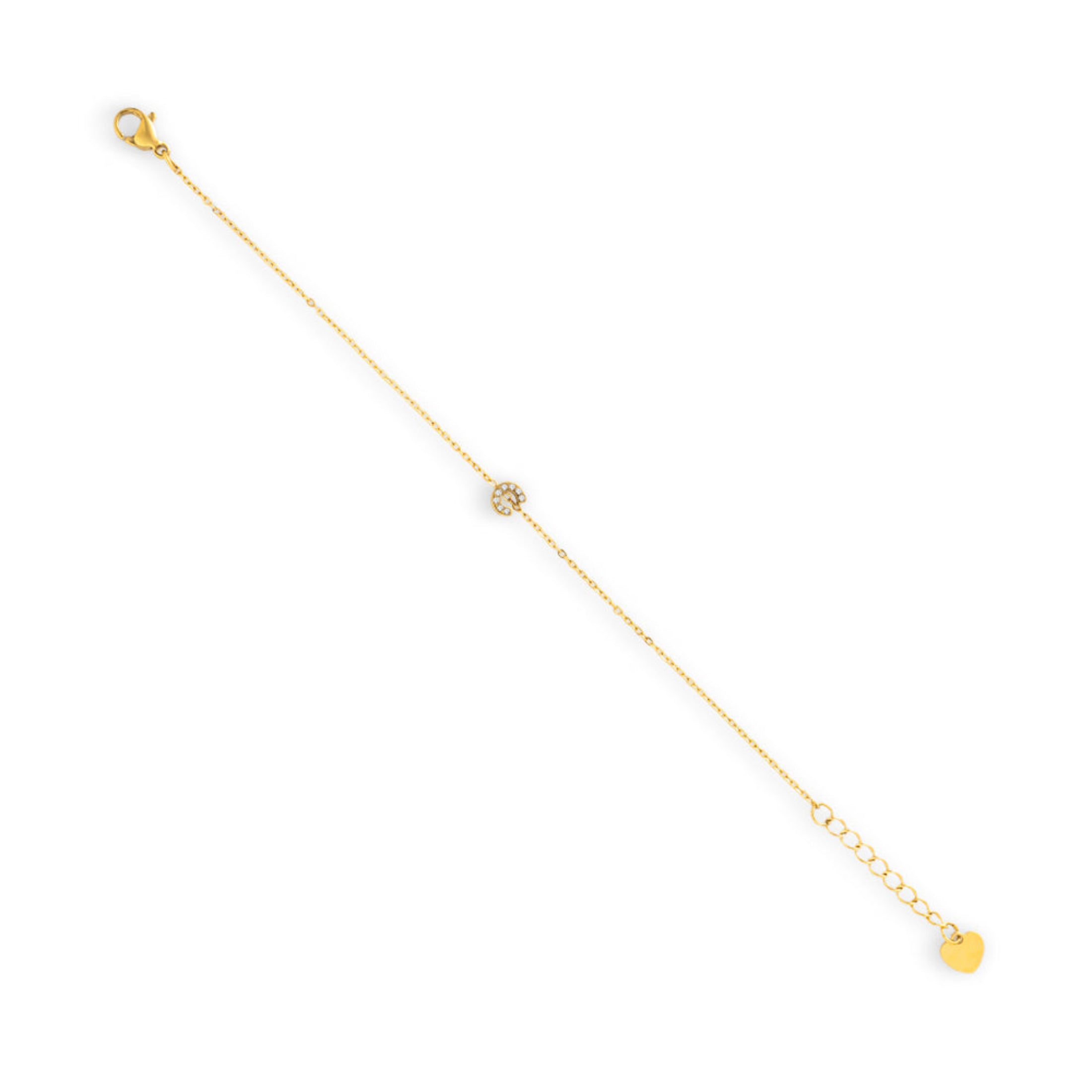 Initial Crystal Bracelet Angel