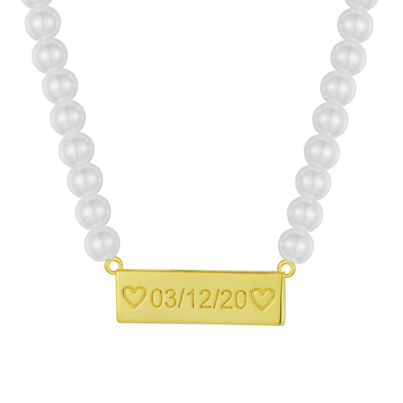Custom/Personalized Pearl Necklace Lee