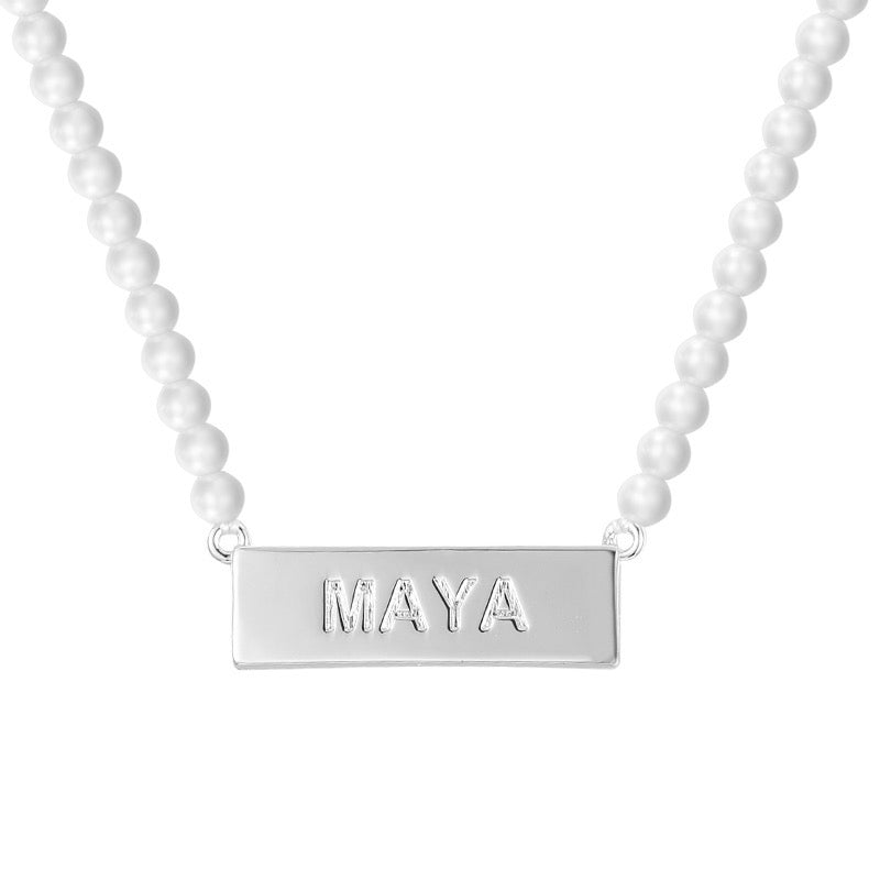 Custom/Personalized Pearl Necklace Lee