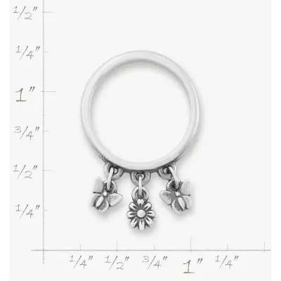 Daisy and Butterflies Dangle Ring James Avery