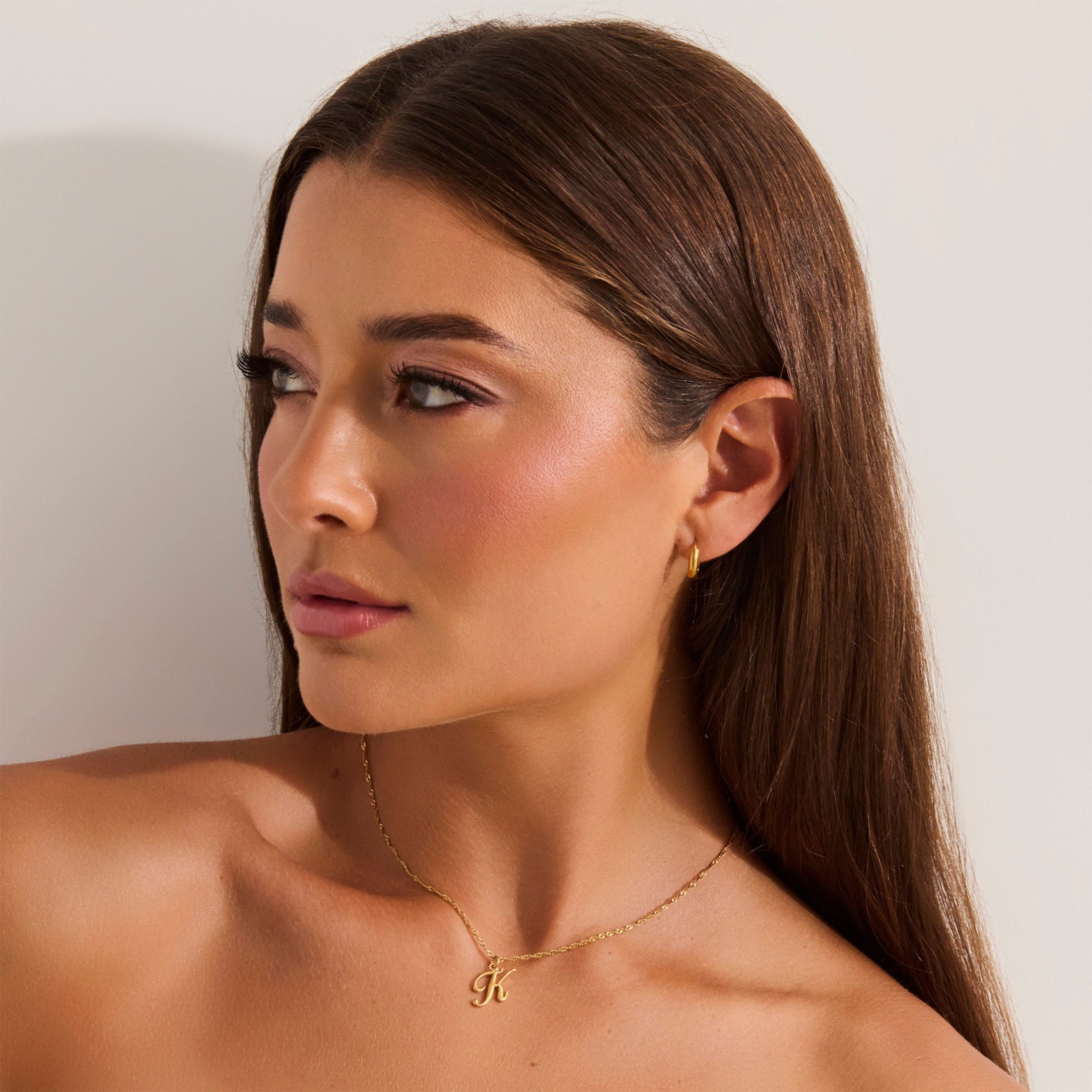 Golden Letter Necklace Angel