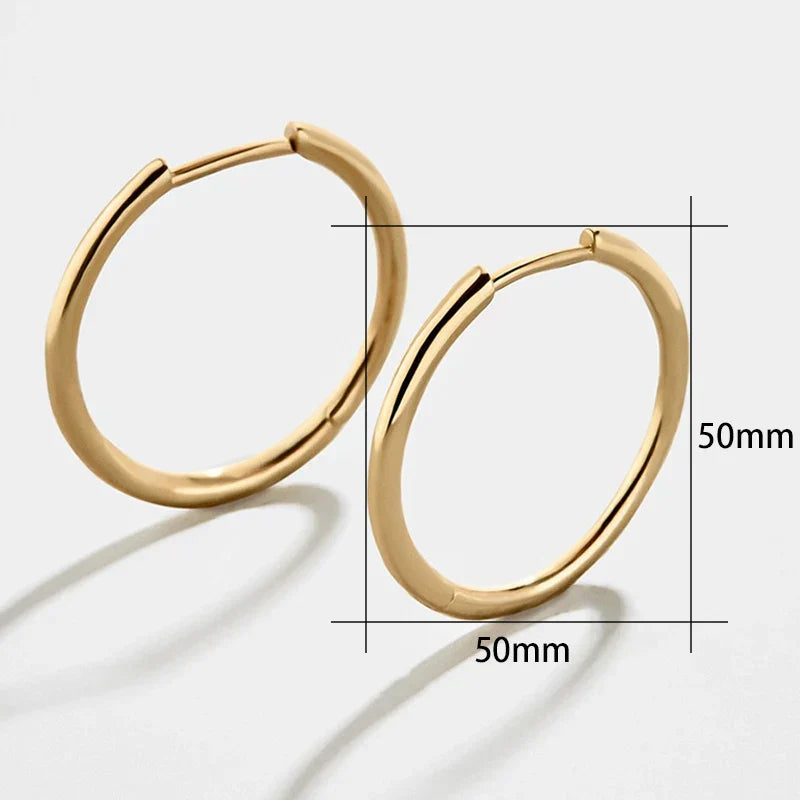 Stainless Steel Gold Plated Large Medium Small Size Hoop Earrings for Women My Store