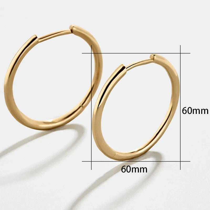 Stainless Steel Gold Plated Large Medium Small Size Hoop Earrings for Women My Store