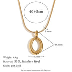 Minimalist Snake Chain O Shape Pendant Necklace Gold Plated Jewelry Stainless Steel Necklace My Store