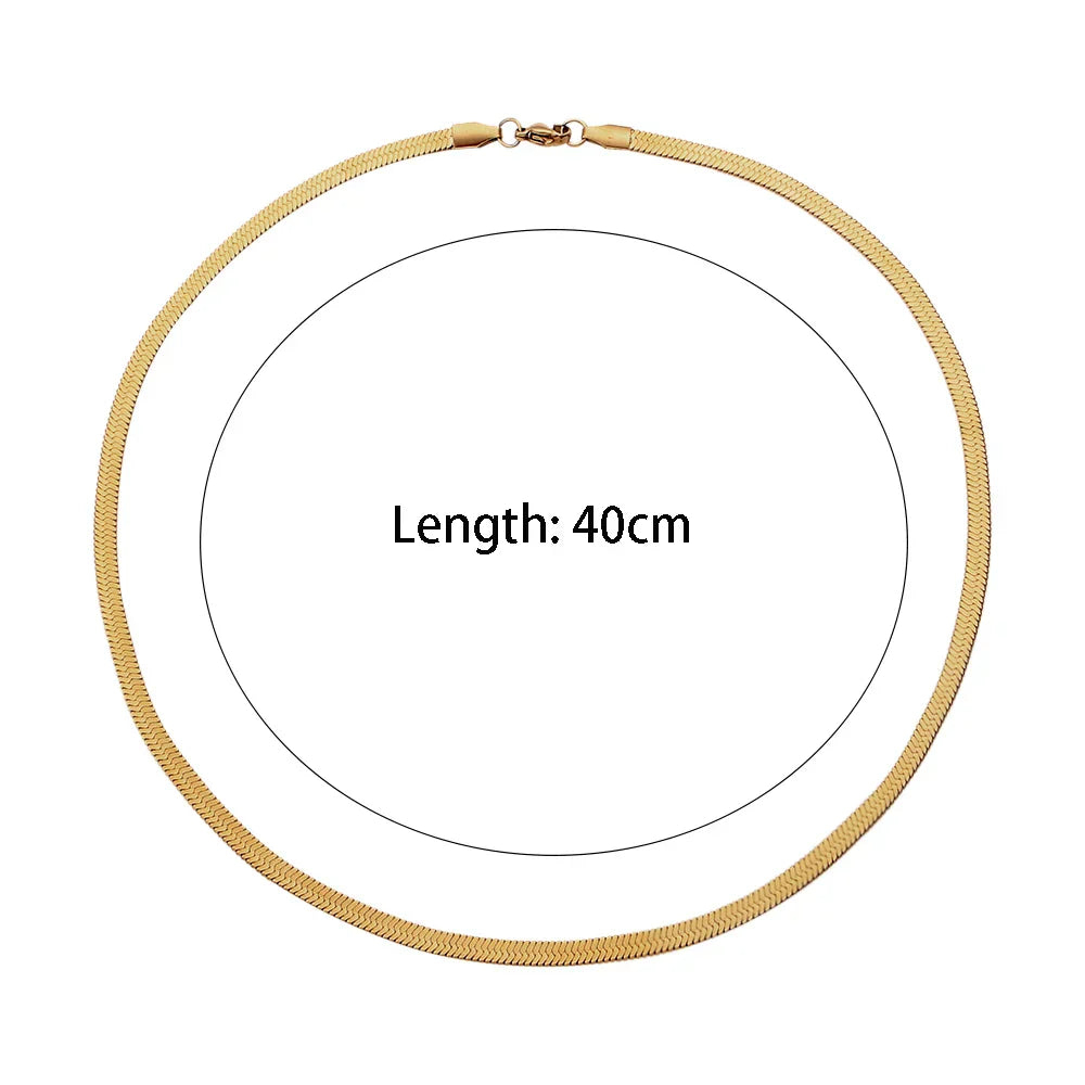 Tarnish Free 18K Gold PVD Plated Jewelry Stainless Steel Herryingbone Chain Necklace My Store