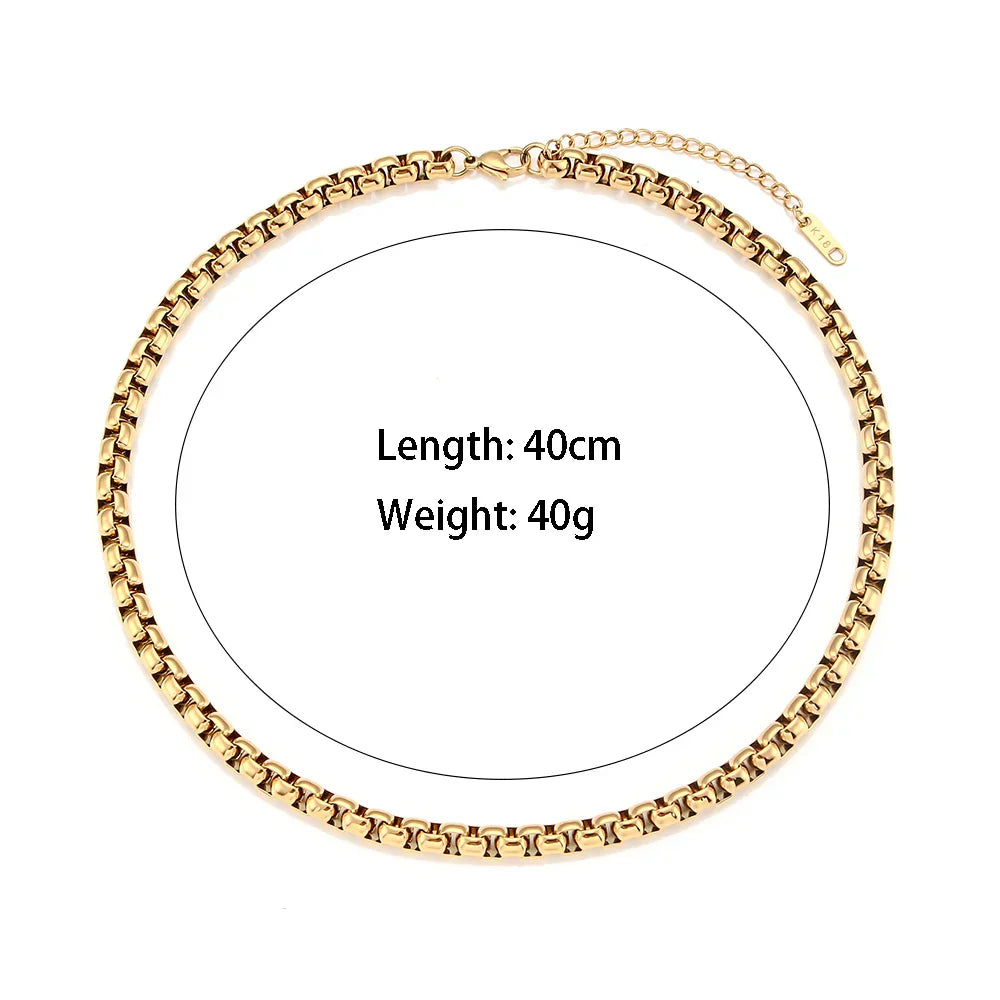 Tarnish Free 18K Gold PVD Plated Jewelry Stainless Steel Herryingbone Chain Necklace My Store