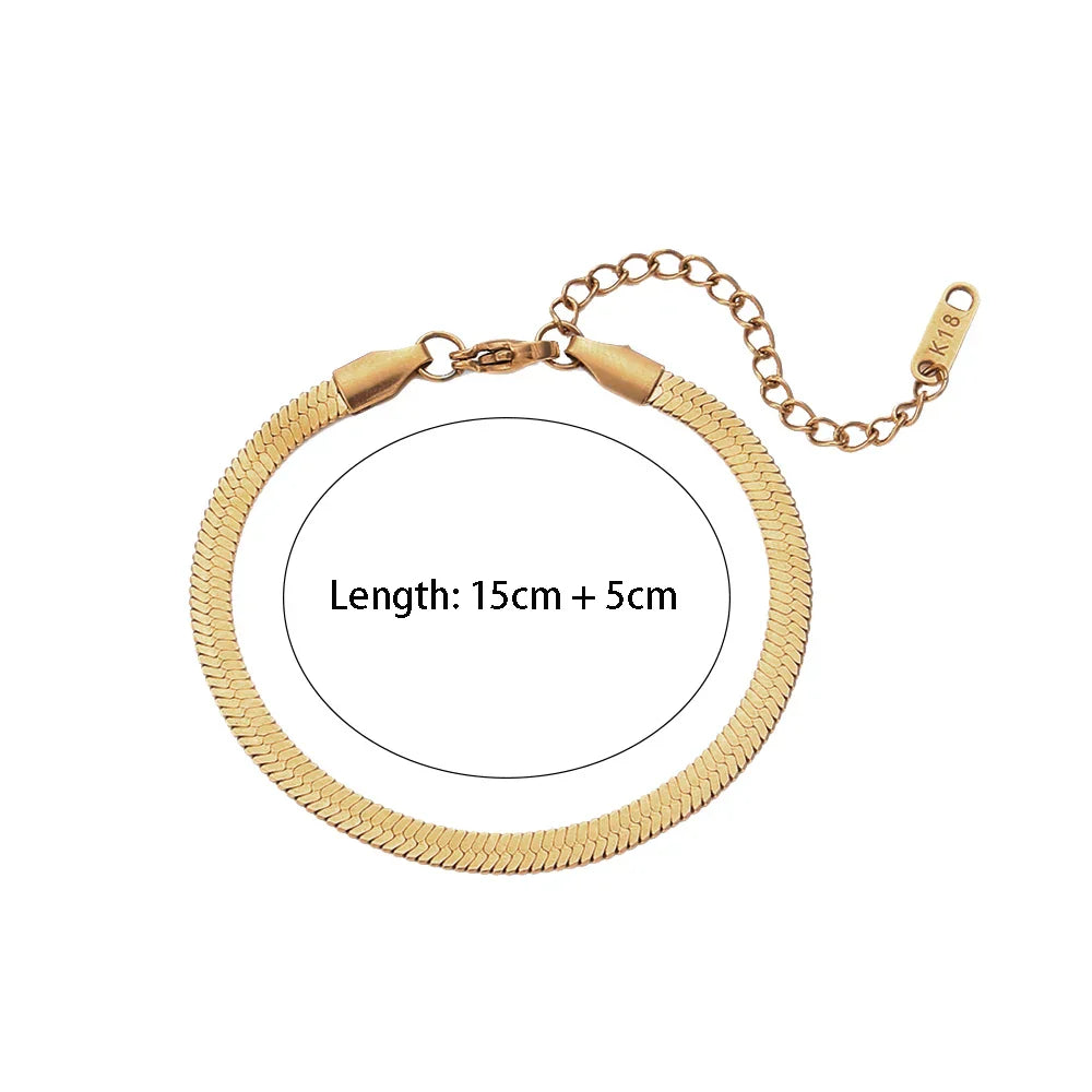 Tarnish Free 18K Gold PVD Plated Jewelry Stainless Steel Herryingbone Chain Necklace My Store