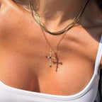 Rainbow Blessings Cross Necklace Nicole