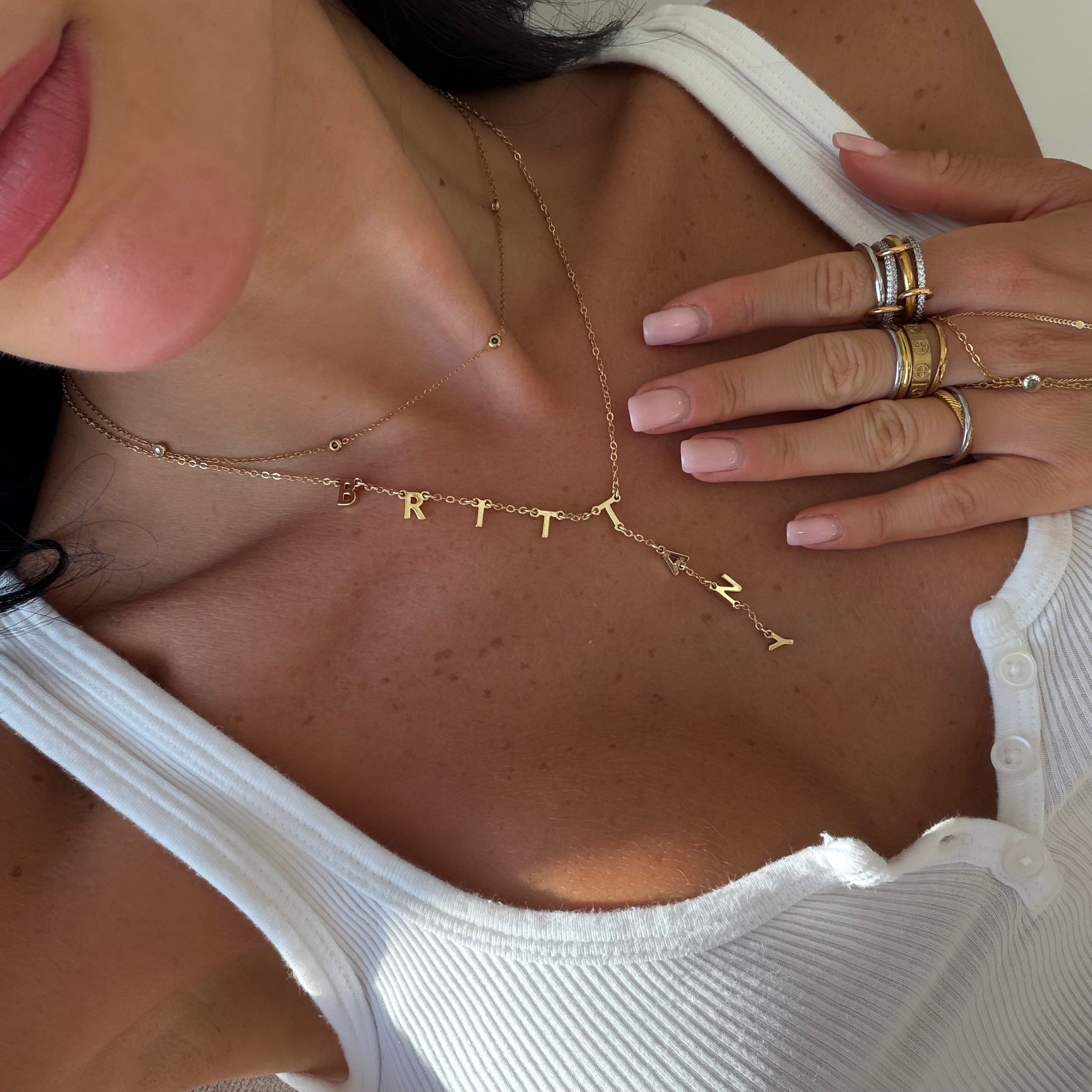 Custom/Personalized Name Drop Lariat Necklace Alice