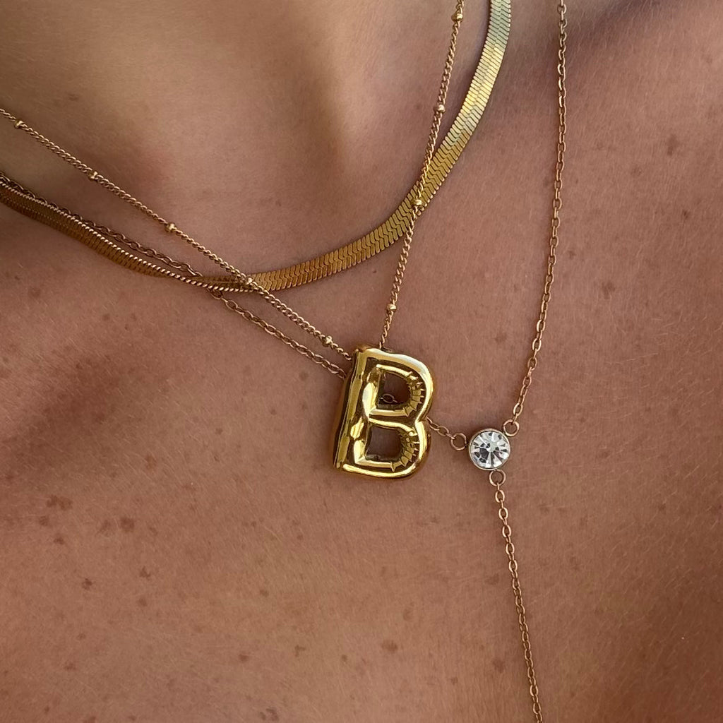 Starburst Initial Necklace Angel