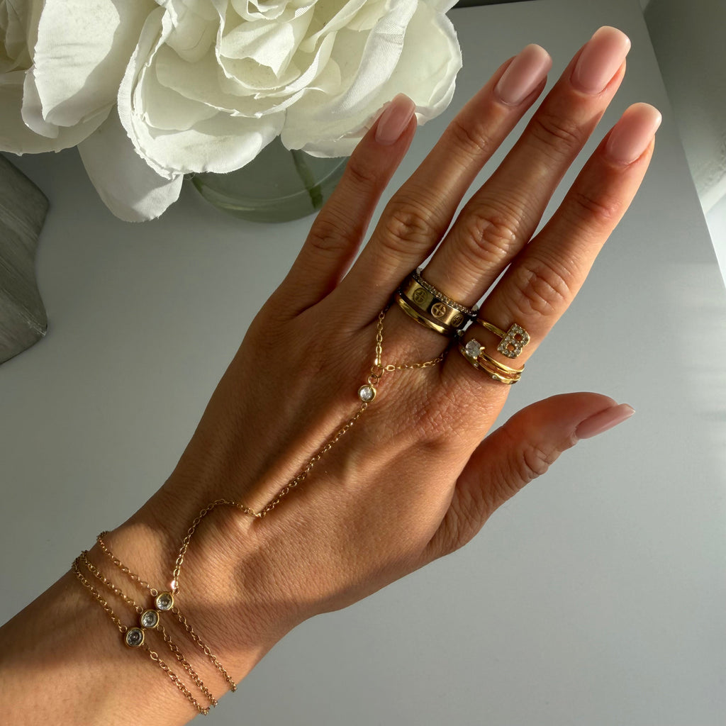 Sparkle Initial Wrap Ring Angel