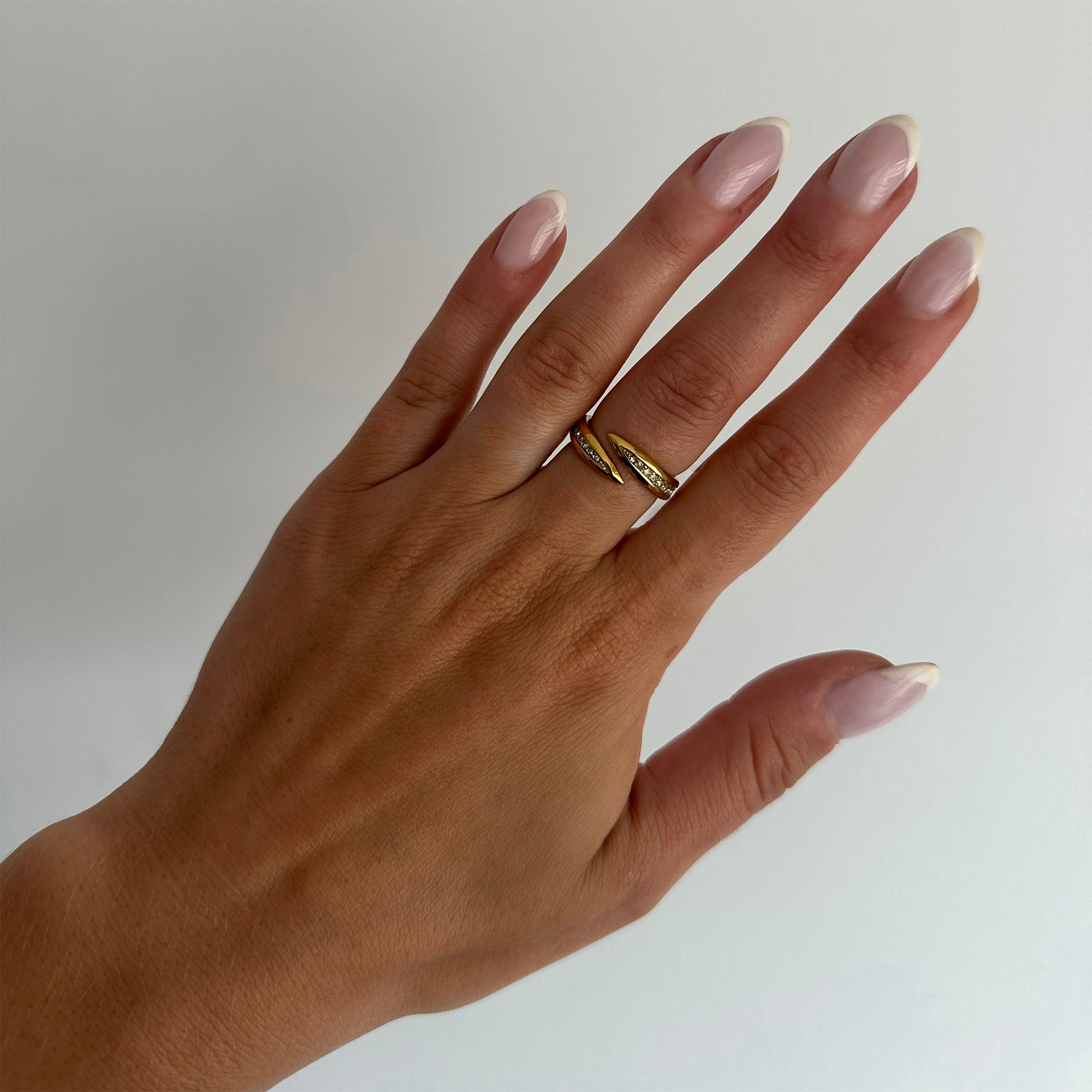 Crystal Curve Wrap Ring Angel