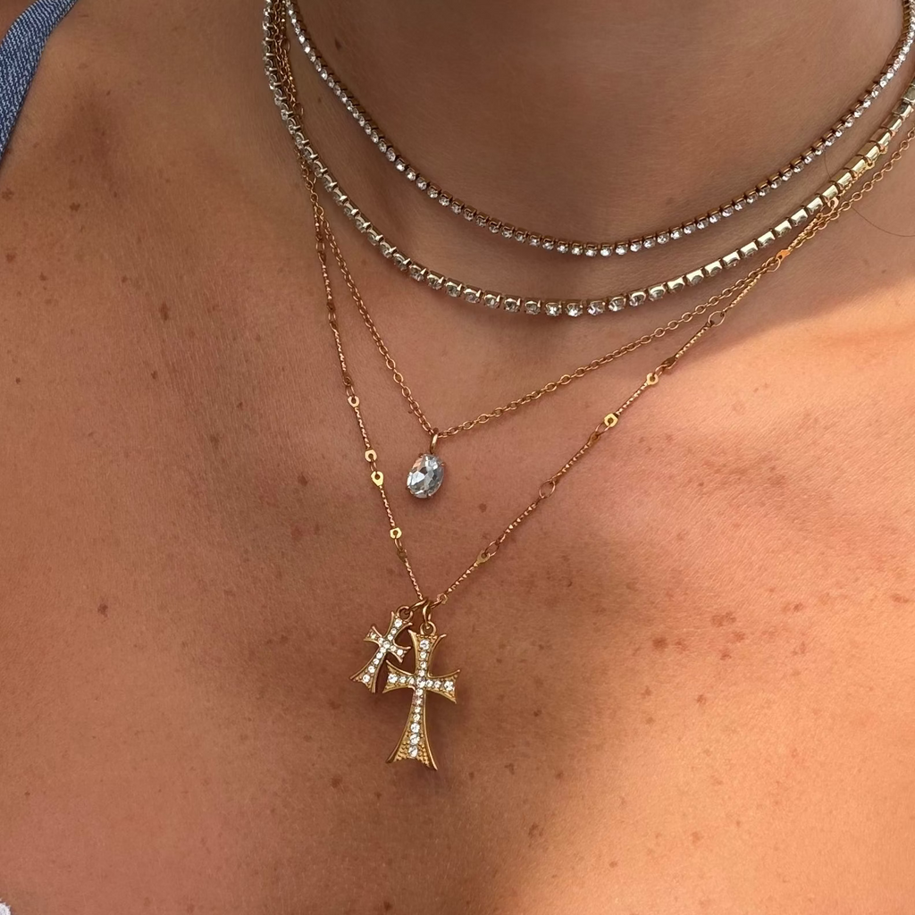 Double Cross Me Necklace Xiha