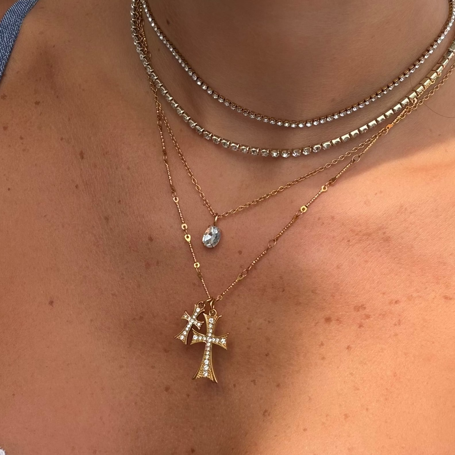 Double Cross Me Necklace Xiha