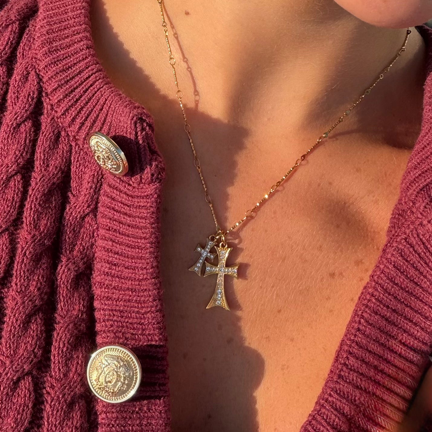 Double Cross Me Necklace Xiha