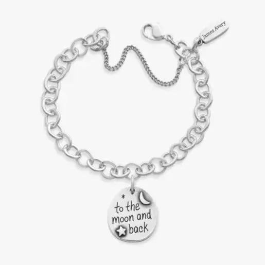 To the Moon and Back Charm on Forged Link Charm Bracelet James Avery